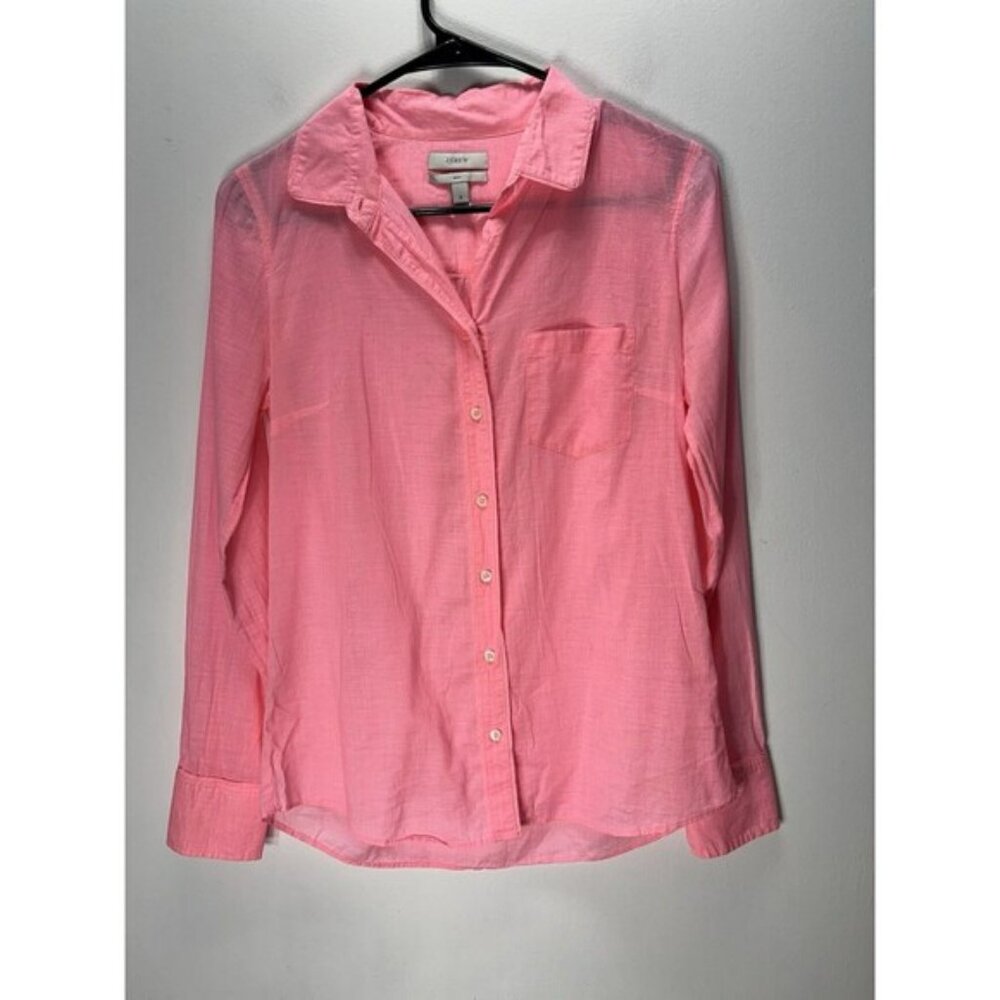 J .Crew  Women’s Boy Shirt Down Button Top  0 XSmall Blouse Pink